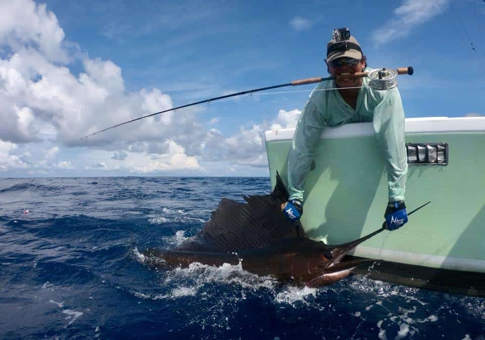 Charlie Chavarria Holding a Sailfish